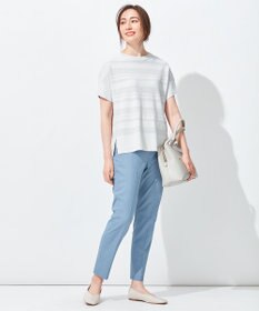 自由区 【洗える】クレープストレッチボーダー ニット