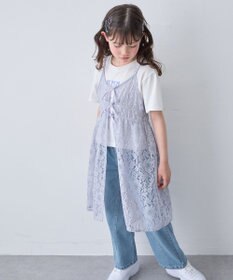 ANY KIDS 【2点セット】Tシャツ×レース キャミソールチュニック