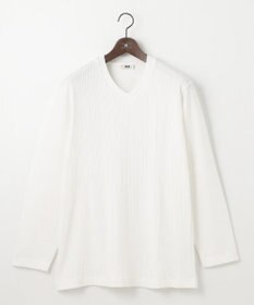 JOSEPH ABBOUD 【キングサイズ・ビジカジ】ストライプリンクス VネックＴシャツ