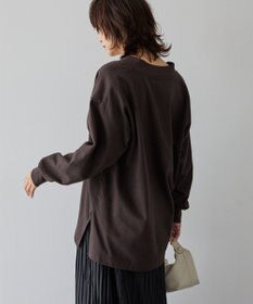 AMERICAN HOLIC Vネックサイドスリットロングスウェットプルオーバー/チュニック