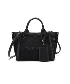 style code 【MERCURYDUO/マーキュリーデュオ】ロゴ巾着&カードケース付 軽量エンブロイダリーレース 2WAYトートバッグ