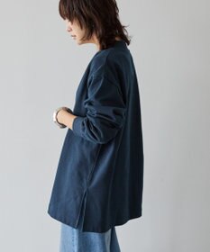 AMERICAN HOLIC Vネックサイドスリットロングスウェットプルオーバー/チュニック