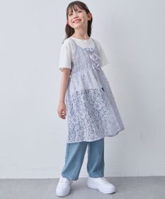 ANY KIDS 【2点セット】Tシャツ×レース キャミソールチュニック
