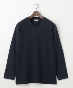 JOSEPH ABBOUD 【キングサイズ・ビジカジ】ストライプリンクス VネックＴシャツ