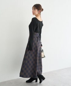 earth music&ecology バックレースアップスカート