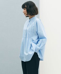 UNFILO 【セレモニー】バンドカラー タックブラウス
