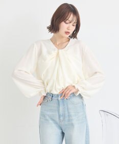 earth music&ecology フロントツイストブラウス