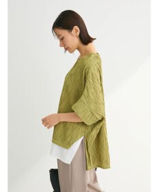 Green Parks カットジャガード裾ドッキングプルオーバー