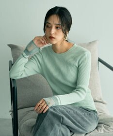YECCA VECCA 袖口シアーリブニット