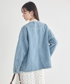 earth music&ecology 【綿100％】デニムノーカラーカバーオール