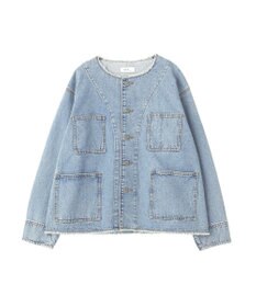 earth music&ecology 【綿100％】デニムノーカラーカバーオール