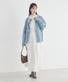 earth music&ecology 【綿100％】デニムノーカラーカバーオール