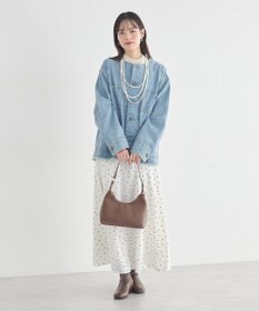 earth music&ecology 【綿100％】デニムノーカラーカバーオール