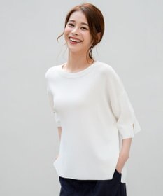 ANY SIS 【アイスタッチ】ボートネックニット プルオーバー オフ