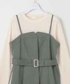 ANY SIS L 【2SET】ビスチェワンピース×シアーラッセルプルオーバーセット