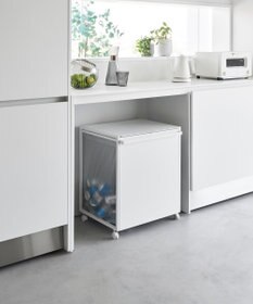 tower 蓋付き目隠し分別ダストワゴン タワー 45L 2分別 ホワイト