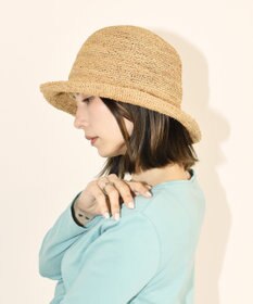 石田製帽 ラフィア糸入りかぎ編み後染　ショートセーラ
