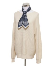 MOONBAT 【シルク100%】MACKINTOSH PHILOSOPHY(マッキントッシュ フィロソフィー）幾何柄 シルクプリントスカーフ 日本製 68cm×68cm UV対策