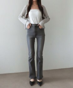 WEGO 【美脚パンツ】ストレッチフレアデニムパンツ