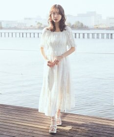 earth music&ecology 透かし花柄ブラウス