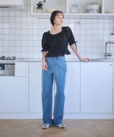 earth music&ecology 透かし花柄ブラウス