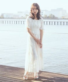 earth music&ecology 透かし花柄ブラウス