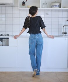 earth music&ecology 透かし花柄ブラウス