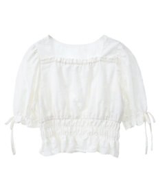 earth music&ecology 透かし花柄ブラウス