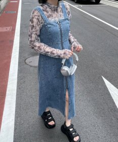 WEGO デニムWジップジャンスカ