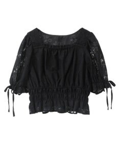 earth music&ecology 透かし花柄ブラウス