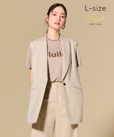 BEIGE， 【L-size】CAROLE / リネンライク ノースリーブジレジャケット