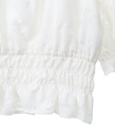 earth music&ecology 透かし花柄ブラウス