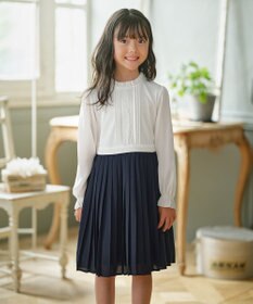 組曲 KIDS 【110-140㎝】グレンチェックジャケット＆プリーツワンピース セット