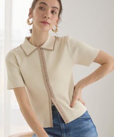 WEGO 【ANGIE VINTAGE/サマーニット】フロントホックポロニット