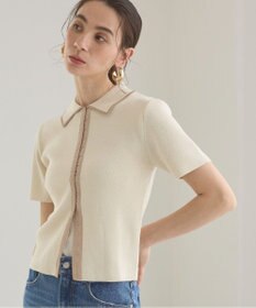 WEGO 【ANGIE VINTAGE/サマーニット】フロントホックポロニット