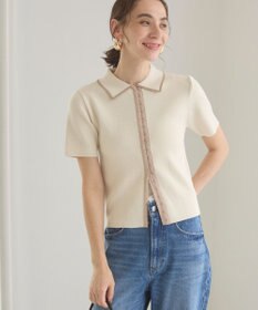 WEGO 【ANGIE VINTAGE/サマーニット】フロントホックポロニット