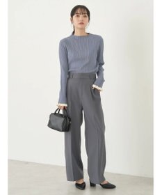 earth music&ecology 配色フリルニットプルオーバー