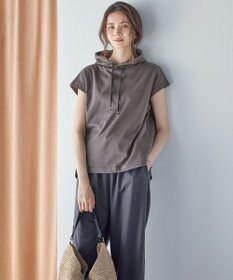 23区 【SLOW/一部店舗限定】コンパクトインレー フレンチスリーブ フーディー