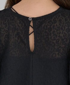 Green Parks ヒョウ柄ジャガードペプラムチュニックブラウス