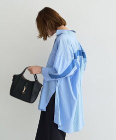 YECCA VECCA リブMIXストライプオーバーシャツ