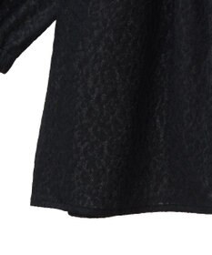 Green Parks ヒョウ柄ジャガードペプラムチュニックブラウス