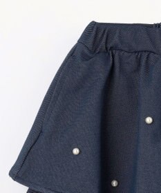 ANY KIDS パール×デニムニットスカッツ