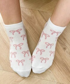 WEGO リボン総柄ショートソックス