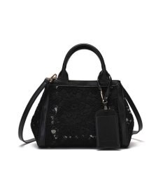 style code 【MERCURYDUO/マーキュリーデュオ】ロゴ巾着&カードケース付 軽量エンブロイダリーレース 2WAYトートバッグ