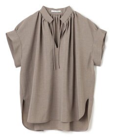 BEIGE， 【洗える/接触冷感/速乾/UVケア対応】BATEAU / Vネックバックギャザーハーフスリーブブラウス