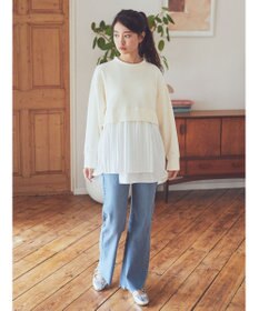 earth music&ecology プリーツヘムドッキングチュニック