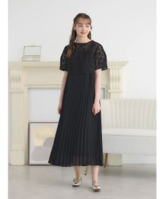 earth music&ecology ＳＥＴ２点　オーガンジー刺繍＋プリーツワンピース