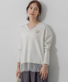 組曲 S レースモチーフニットプルオーバー