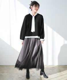 自由区 L 【セットアップ対応・洗える】レーヨンストレッチプルオーバー ニット