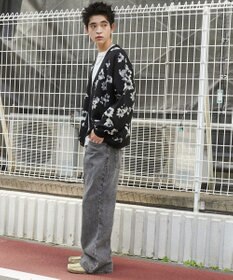 WEGO リラックスフィットパターンカーディガン